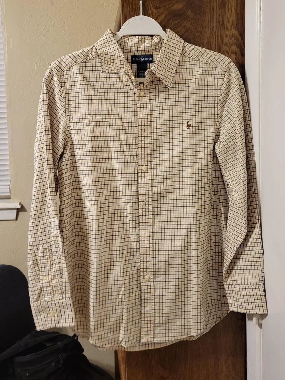 Ralph Lauren Men's Beige Check Button-Down Shirt